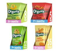 Organix Veggie Organic Baby Snack Collection Bundle, 10 x Boxes of Multipacks (41 Bags Total)