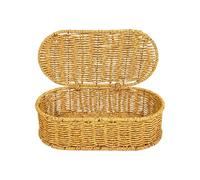 Organization Baskets - With Lids, Rustic Storage , Vintage Farmhouse Decor Container | Rope Handle, Bundle in Multiple Sizes, Decorative Weave Pattern, Lid