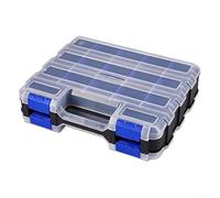 Organizational Tool Storage Box with Double Side Design and Removable Dividers for Efficient Use (Blue)