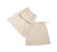 Organize Your Beauty Tools 2 Pack Hair Dryer Storage Bags with Drawstring for Travel and Home Organization (Beige)