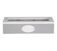 Organized 3 Compartment Tea Storage Box, Grey with Glass Lid Box For Kitchen , Afternoon Tea Bag Organizer Premier Housewares Grey One Size