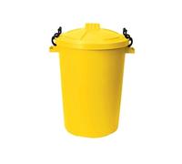 ORGANIZED 90L Heavy Duty Plastic Bin with Clip Lock Lid - Durable Storage and Waste Bin for Garden Animal Feed and Recycling - Food Grade Weather Resistant Container