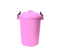 ORGANIZED 90L Heavy Duty Plastic Bin with Clip Lock Lid for Durable Storage and Waste Bin for Garden Animal Feed and Recycling Food Grade Weather Resistant Container - Pink