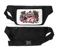 Organized Chaos Workspace with Motivational Notes Unisex Waist Bag Black