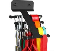 Organized Gym with Wall Mounted Resistance Band Rack Perfect for Accessory Storage