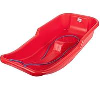 Organized Large Heavy Duty Plastic Snow Sledge with Rope, Red, for Kids and Adults, Winter Outdoor Sleigh Sled