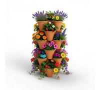ORGANIZED Strawberry Planter Trio 3-Tier Stacking Pots - Pack of 6, Vertical Garden Planters for Herbs, Flowers & Vegetables Indoor Outdoor Gardening