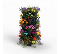 ORGANIZED Strawberry Planter Trio 3-Tier Stacking Pots - Pack of 6, Vertical Garden Planters for Herbs, Flowers & Vegetables Indoor Outdoor Gardening