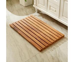 Organizedlife Bath Mat, Teak Wood, Large, 80x50cm, Non-slip Feet, Shower Stall Mat, Bathtub Mat, Swimming Pool Mat, Patio, Bathroom, Spa, Sauna Room