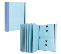 Organizer Binder, Expanding File Folder Hardcover Book with 3 Stickers & Pen, The Life Book Document Organizer for Work Office School Home(Blue)