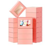 Organizer Box 20/30/50Pcs Kraft Paper Candy Box Transparent PVC Window Soap Case Wedding Christmas Baby Shower Chocolate Gift Packaging Boxes Desk Storage(Pink,8.5X6X3CM_30PCS)