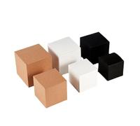 Organizer Box 20/50pcs Multi Size Square Kraft Gift Box Black White Brown Fold Packaging Proposal For Bridal Birthday Party Desk Storage(White,50PCS_14X14X14CM)