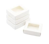 Organizer Box 20pcs One Sizes Kraft Paper Packing Gift Boxes, DIY Candy/Wedding/Party/Crafts/Gifts/Storage Box Desk Storage(White-PVC,20PCS_11.5X11X5CM)