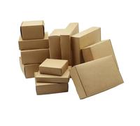 Organizer Box 20pcs One Sizes Kraft Paper Packing Gift Boxes, DIY Candy/Wedding/Party/Crafts/Gifts/Storage Box Desk Storage(Brown,20PCS_9X9X2CM-1)