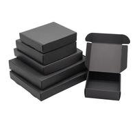 Organizer Box 20pcs One Sizes Kraft Paper Packing Gift Boxes, DIY Candy/Wedding/Party/Crafts/Gifts/Storage Box Desk Storage(Black,20PCS_12.5X11X2CM)