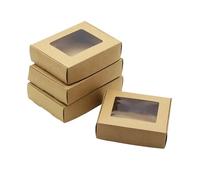 Organizer Box 20pcs One Sizes Kraft Paper Packing Gift Boxes, DIY Candy/Wedding/Party/Crafts/Gifts/Storage Box Desk Storage(Brown-PVC,20PCS_7X5X2CM)