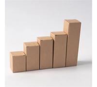 Organizer Box 50pcs Rectangular Folding Kraft Paper Box Black White Cardboard for Packaging Candle Gift for Wedding Party Favor Candy Desk Storage(Brown,4X4CM LXW_12CM H)