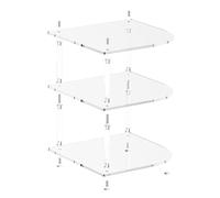 Organizer Cabinet, Bowls Storage, 8.82x10x10 Inches 3-Tier Acrylic Stand, Corner Shelf Organizer for Nightstand Bathroom Tabletop Freezer Dresser Bar Use, Transparent
