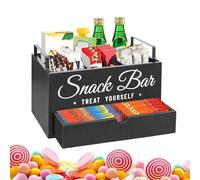 Organizer Coffee Condiment - Counter Coffee Organizer Station | Storage Holder with Box Coffee Mugs Tea Syrup Sugar Stirrer Cups, Farmhouse Home Office Organization Organizatio