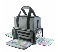 Organizer - Compartment Storage Bag, Professional Beauty Tools Carrier, Travel Storage Solution, Zippered Cosmetic Case | Double Layer Manicure Supply Holder for Bottles Brushe