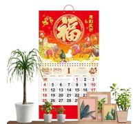 Organizer Decor, Hangable Chinese Calendar, Clear Monthly Layout, Traditional Planning Tool for Time Management, Suitable for Classroom Home Dorm Room and Office Setting, Large Print