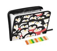 Organizer Expanding Folder 13 Pockets A4 Letter Size with Zipper Closure for Classroom Home Office Travel Cute Cartoon Penguin Winter carpeta de