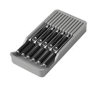 Organizer In Drawer - Insert Tray | Quick Drain Non Slip Mat Cutlery With Divided Storage For Chef's Knives - Alternative To Wood Block For Kitchen Cabinet