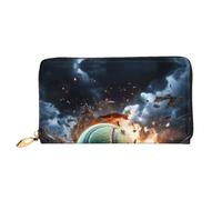 Organizer Ladies Long Leather Clutch Zip Around Wallet Large Capacity | Lightning Fever Tennis 12 Card Slots, Coin Pocket & Compartments For Daily Use And Travel