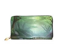 Organizer Ladies Long Leather Clutch Zip Around Wallet Large Capacity | Little Bridge In The East 12 Card Slots, Coin Pocket & Compartments For Daily Use And Travel