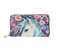 Organizer Ladies Long Leather Clutch Zip Around Wallet Large Capacity | Paper-Cut Style Unicorn 12 Card Slots, Coin Pocket & Compartments For Daily Use And Travel