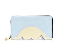Organizer Ladies Long Leather Clutch Zip Around Wallet Large Capacity | White Snowy Mountains 12 Card Slots, Coin Pocket & Compartments For Daily Use And Travel