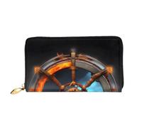 Organizer Ladies Long Leather Clutch Zip Around Wallet Large Capacity | Yin Yang Shield 12 Card Slots, Coin Pocket & Compartments For Daily Use And Travel