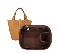 Organizer Liner Storage Insert Portable Makeup Bag for Hermes Picotin 18/22/26 (Coffee A, Picotin 26)