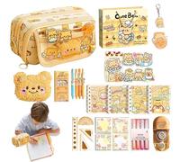 Organizer Pencil Case - 20.83x8.89x10.41cm Bear Design Bag, Spacious Compartment Holder | Stylish Classroom Study Accessory, Art Drawing Sketching Storage Kit for College Adult Teen