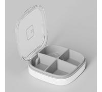 Organizer Portable Daily Cases with 4 6 Compartments Travel Dispenser Holder Container for Pills Supplements Medicines Elderly White Pocket Handbag