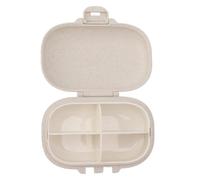 Organizer Portable Snap Design Daily Planner Box with 4 Compartments Secure Closure for Travel Home Elderly Patients PP Material 3.74 x 2.56 x 1.18 Inches (Beige)