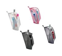 Organizer Pouch Set with Mesh Body, Four Separate Bags, Zipper Entry, Front Pocket, Grab Loop, Portable Toiletry Storage for Trips, Locker Rooms, Campus Travel Toiletry Organizer Set Mesh Wash Bag Gym