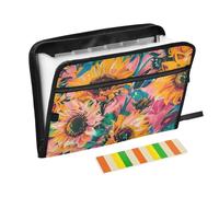 Organizer with Pocket 13 Pockets A4 Letter Size with Zipper Closure for Paper Expanding File Folder Sunflower Rose Gold expando