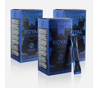 ORGANO Instant Royal Black Medium Dark Roast Instant coffee. Infused with Triple Mushroom Blend, Ganoderma, Cordyceps and Lion's Mane. Aromatic and flavorful Ground Coffee Beans (25 Sachets) - 3 Pack
