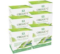 Organyc - 100% Certified Organic Cotton Tampons - Plant-Based Eco-Applicator (Super Flow, 96 Count (Pack of 6))
