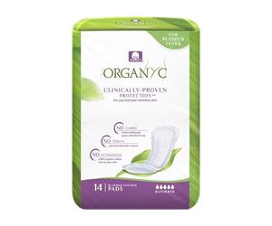 Organyc - 100% Organic Cotton Light Incontinence Pads for Bladder Leaks, FSA/HSA Eligible, Ultimate Flow, 14 Count…