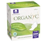 Organyc Folded Night Time Sanitary Pads with Wings (Heavy Flow) - 10 Pack