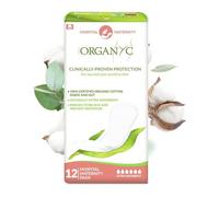 Organyc Hospital Postpartum Maternity Pads - 100% Organic Cotton Pads for After Birth with Soft Absorbent Pads for Women and Breathable Maternity Pads for Postpartum Care, 12 Count