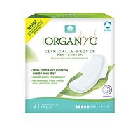 Organyc New and Improved 100% Certified Organic Cotton Inside and Out Overnight Feminine Pads, Heaviest Flow, Super Absorbency 2.0, 7 Count