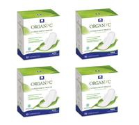 Organyc Night-Time Sanitary Towels with Wings - 100% Organic Cotton, 4-Pack (4 x 10)