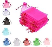 Organza Bags 7x9cm Gift Wedding Favour Jewellery Pouches, Small Party Sweet Bags, Sheer Drawstring Pouches Perfect Size for Our Sunflowers Seeds Lavender Bags (Fuchsia, 7 x 9 cm -50 pcs)