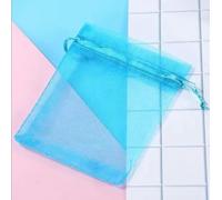 Organza Bags Favour Bags, 100Pcs/Lot 25x35 30x40 35x50Cm Organza Drawstring Bags Gift Bags Jewelry Package Pouches Christmas Wedding Packaging Gift Bags(Blue,25x35cm)
