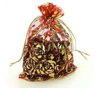 Organza Bags Heart Rose Organza Wedding Packing 100Pcs/lot