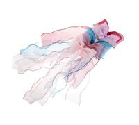 Organza Bow Hair Clips with Long Ribbon Tails 6pcs | Burgundy, Peacock Blue, Light Purple, Light Pink, Beige, Light Grey, Party and Wedding Wear