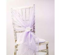 Organza Chair Hoods/TIEBACK 110cm x 130cm- 63 Colours Available Wedding Chairs (Violet)
